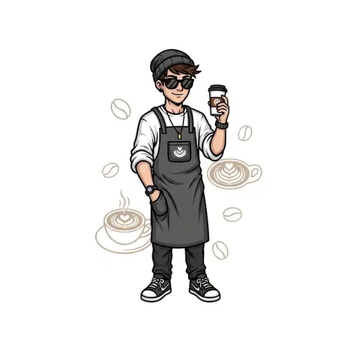 Trendy Coffee Shop Mascot Design for Brand Appeal