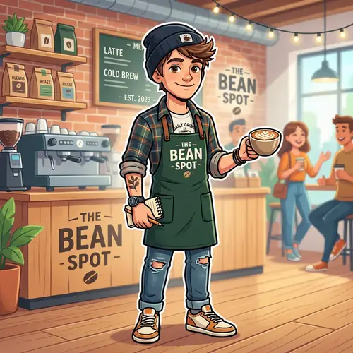 Trendy Coffee Shop Mascot Design for Brand Appeal
