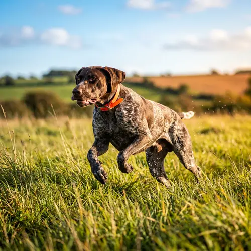 Majestic German Shorthaired Pointer in High-Speed Action Photography