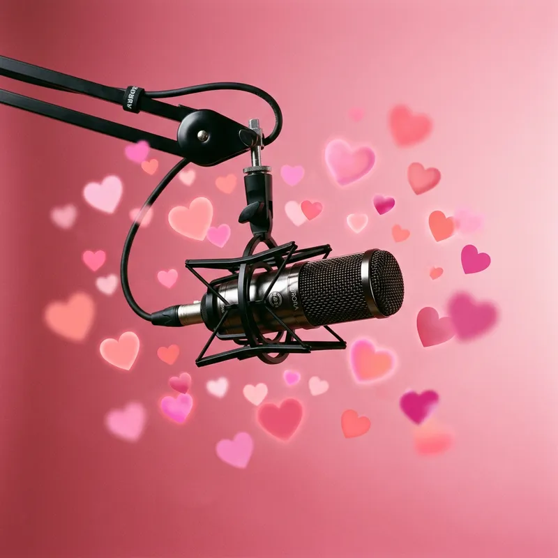 Pink Studio Microphone with Heart Embellishments Pink Studio Microphone with Heart Embellishments