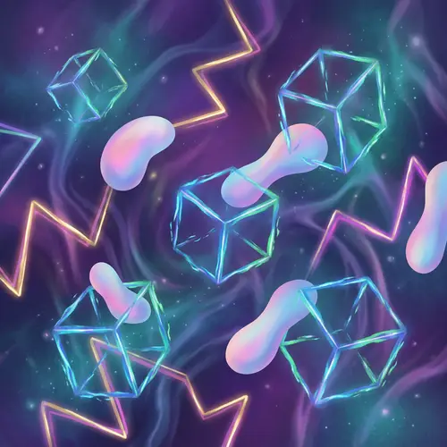 Surreal Abstract Geometric Shapes in Ethereal Space