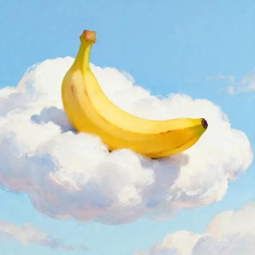 Banana on a Cloud - Unique Art Print