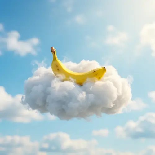 Banana on a Cloud - Unique Art Print
