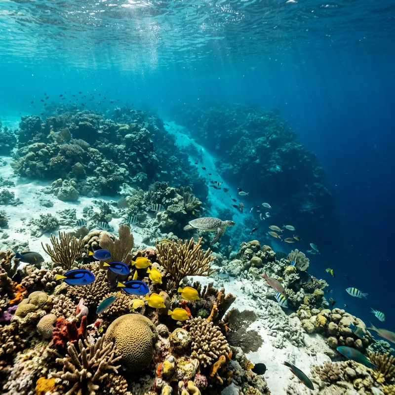 Realistic Caribbean Coral Reefs Underwater Scene