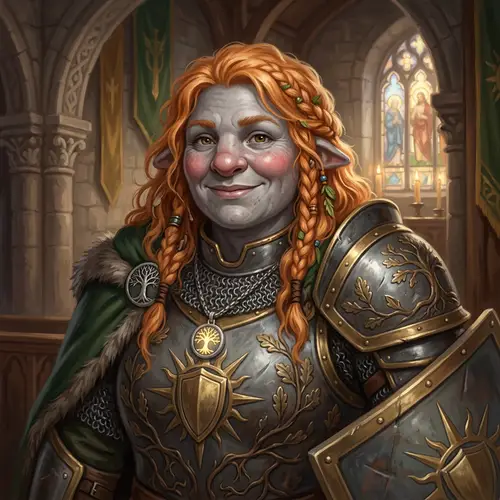 Firbolg Paladin Portrait - Light Orange Hair