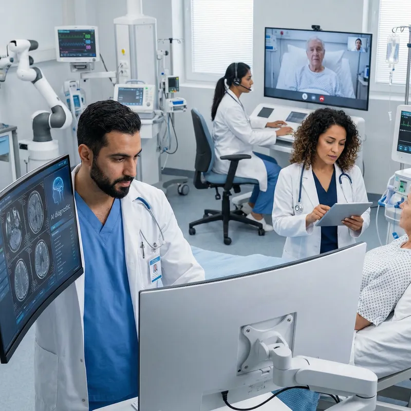 Modern Hospital with Advanced Internet Medical Equipment Modern Hospital with Advanced Internet Medical Equipment