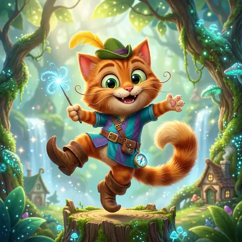 Vibrant 3D Anthropomorphic Cat Character in Fantasy Style