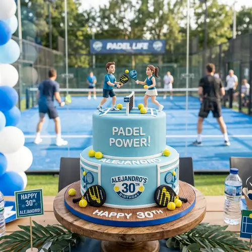 Delicious Padel Theme Cake for Sports Lovers
