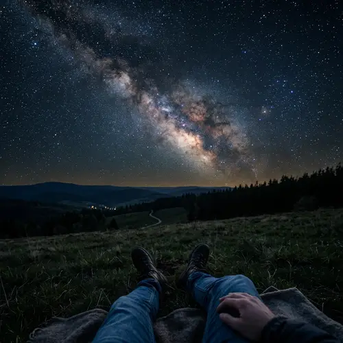 Stargazing in Tranquility: Milky Way Night Sky View