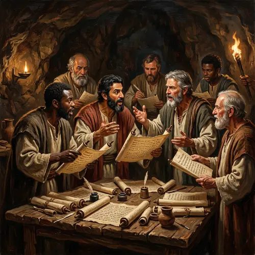 1st Century Christian Priests Engaged in Animated Discussion