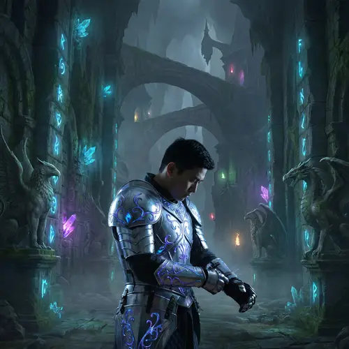 Epic Lone Warrior in Mystical Dungeon | RPG Fantasy Art