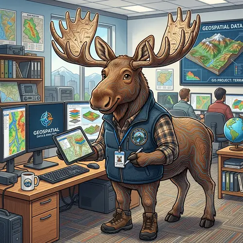 Topo Moose Mascot for GIS Team