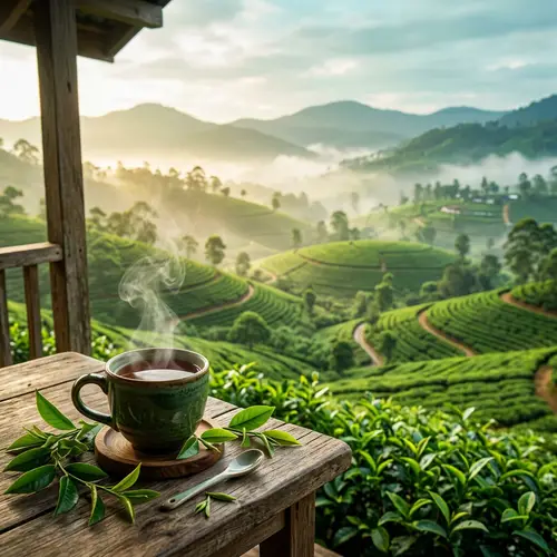 Calming Sri Lankan Tea Estate Background Image