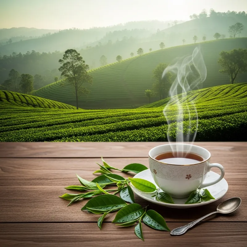 Calming Sri Lankan Tea Estate Background Image