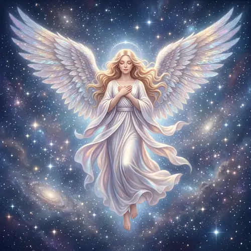 Tranquil Angel in Celestial Space