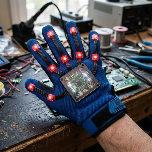 Innovative Blue LED Gloves for Enhanced Visibility