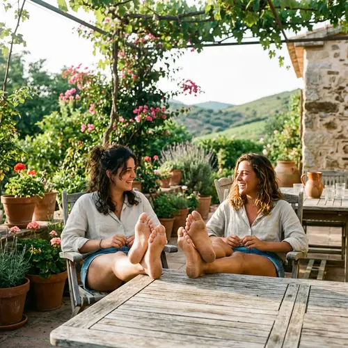 Relaxing Outdoor Scene with Spanish Women