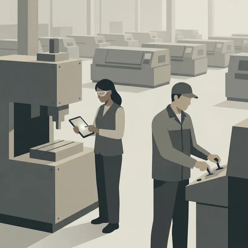 Factory Management Diagnosis: Minimalistic Scene in Factory Setting