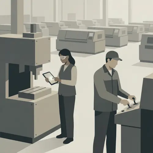 Factory Management Diagnosis: Minimalistic Scene in South Asian Female Engineer Analyzing Configuration