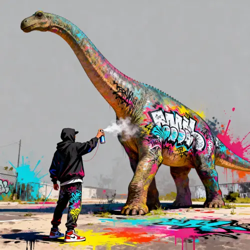Brontosaurus Graffiti Art | Colorful Illustration