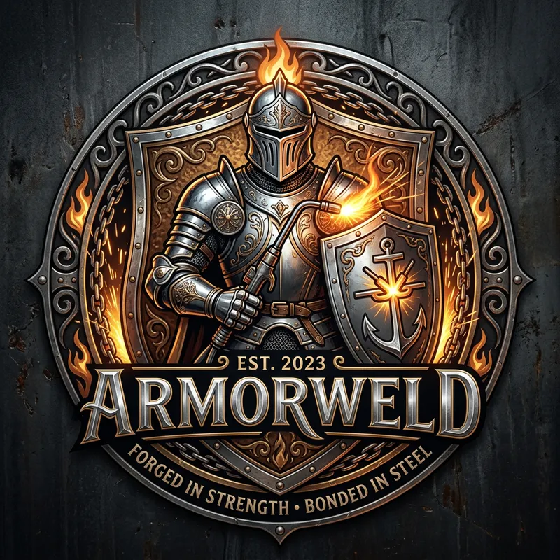 Knight-Inspired Logo Design for ARMORWELD Knight-Inspired Logo Design for ARMORWELD