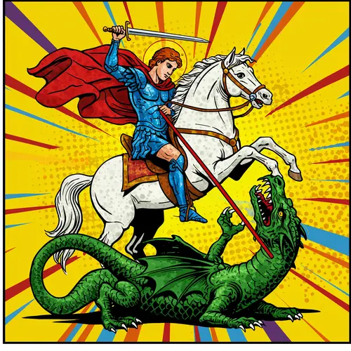 Bold Pop Art: Saint George and the Dragon