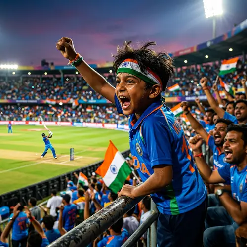 Dynamic Angles & Vibrant Colors: Young South Asian Boy Engaged in Cricket Match