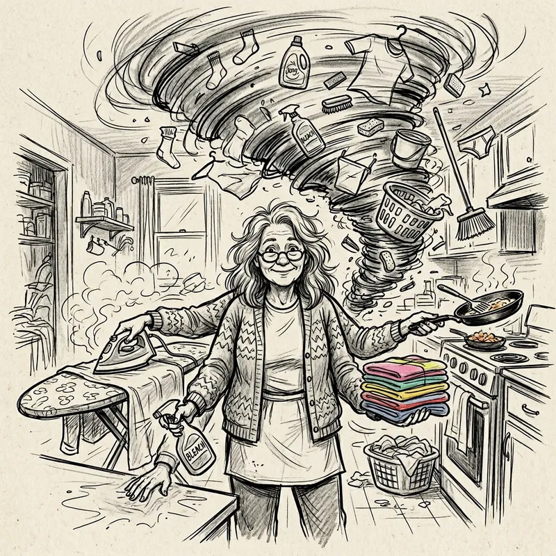 Multi-Tasking Woman Sketch with Tornado