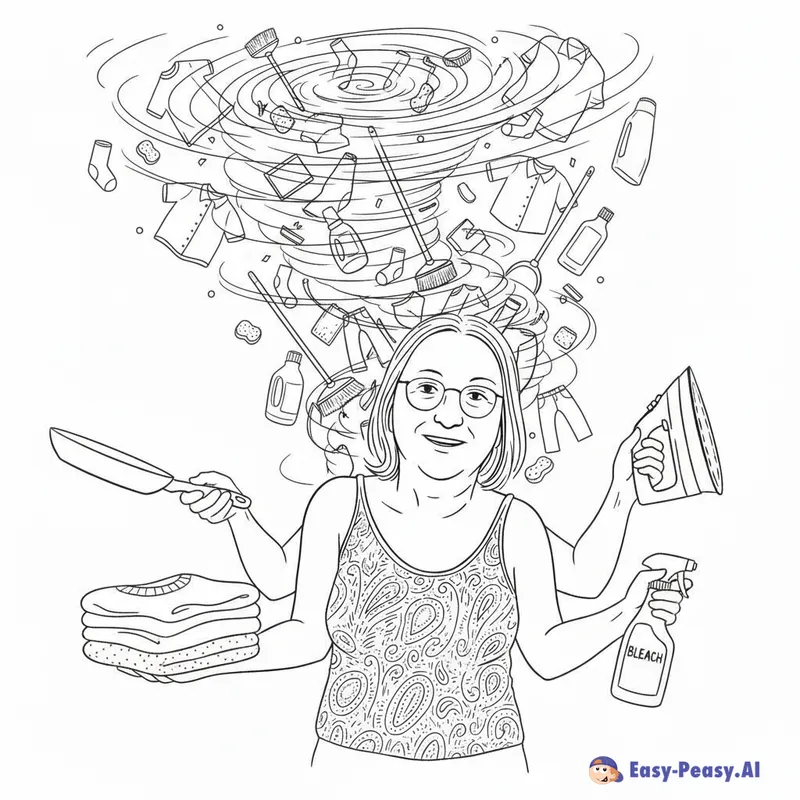 Multi-Tasking Woman Sketch with Tornado