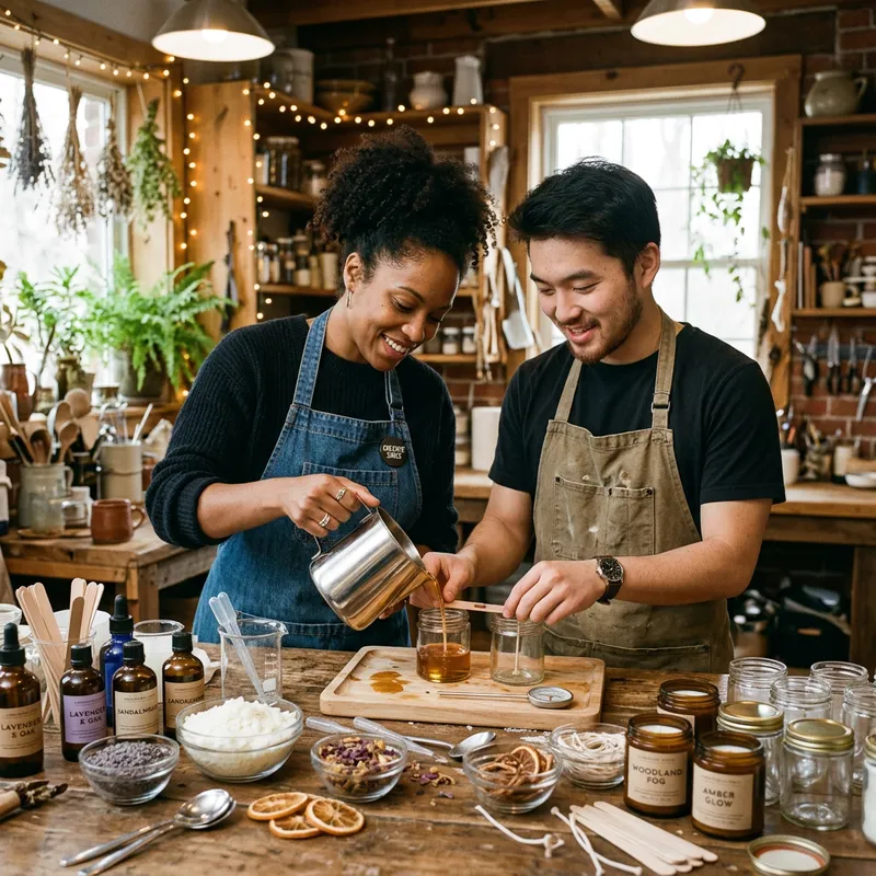 Artisan Soy Candles Crafting Studio - Handmade Blending
