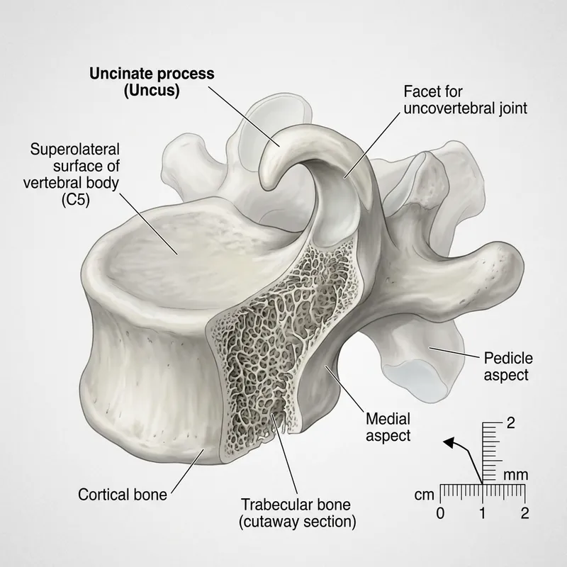 Human Vertebral Column Uncus Illustration