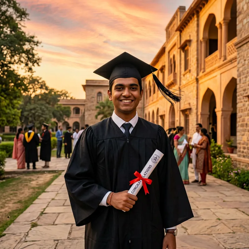 Proud Indian Graduate in Traditional Attire - Graduation Portrait Proud Indian Graduate in Traditional Attire - Graduation Portrait