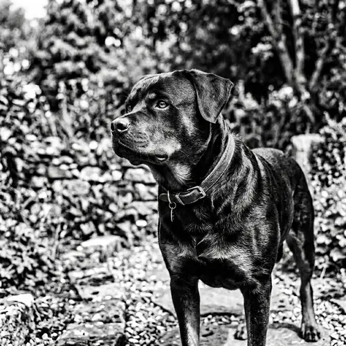 Black and White Rottweiler High Resolution Image