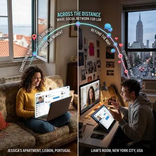 Young Couple Connecting Through Social Media