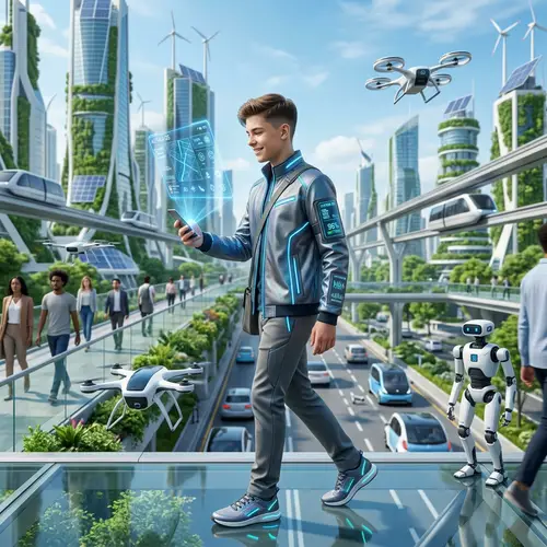 Teenager of the Future in High-Tech Environment
