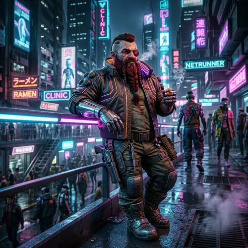 Cyberpunk 2077 Inspired Dwarf Character Design