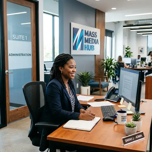 Professional Secretary in Modern Office Setting