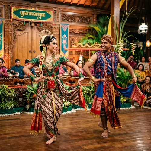 Traditional Javanese Dance in Vibrant Colors