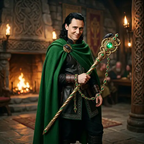 Norse Mythology-inspired Character with Mischief Charm