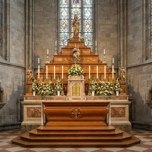 Elegant Seven-Level Church Altar Design