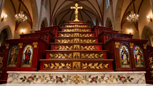 Elegant Seven-Level Church Altar Design