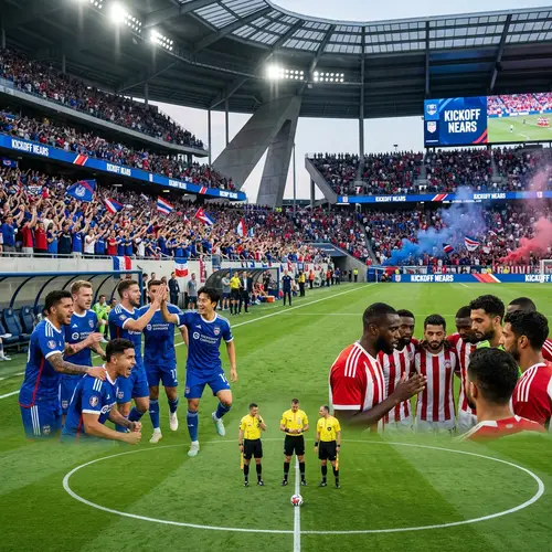 Epic Soccer Team Match Starting for Football Tournament