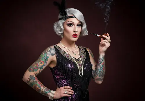 Stunning Vintage Flapper Drag Queen Portrait