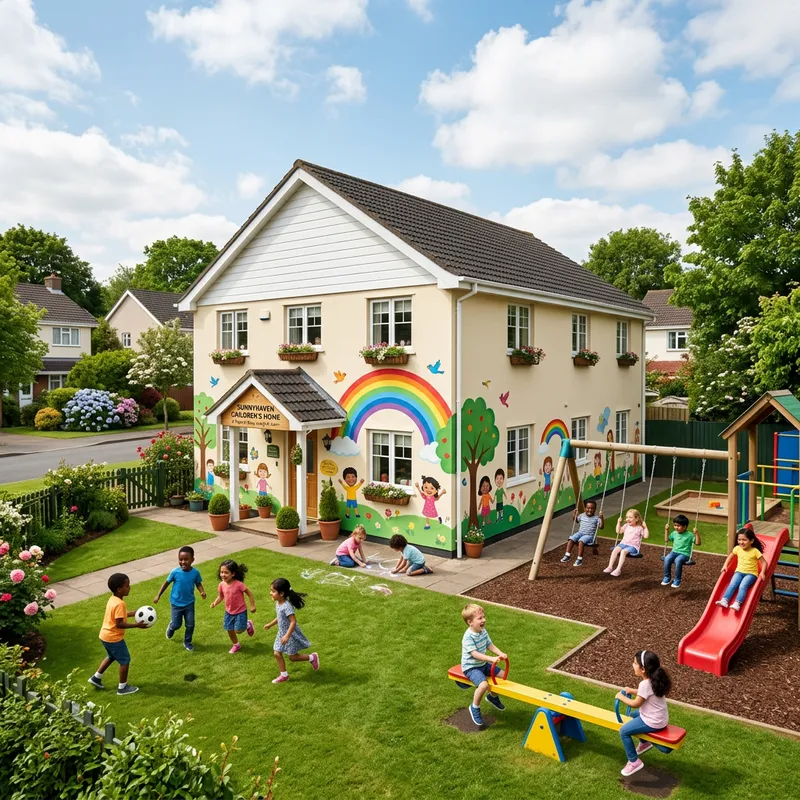 Enchanting Children's Home with Playful Surroundings