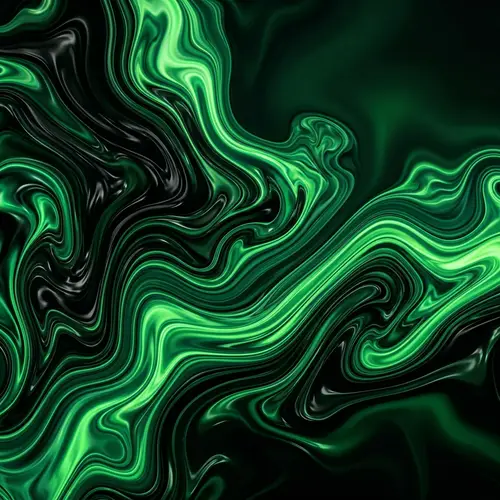 Liquid Style Green and Black Wallpaper