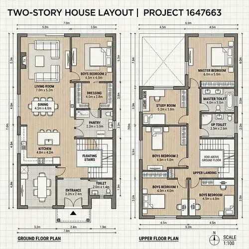 Spacious Two-Story House Layout Design