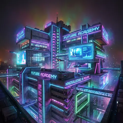 Futuristic Soviet-Style School | Neon Palmela, Portugal