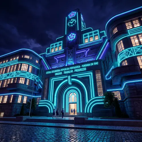 Portugal Republique School: Futuristic Soviet Architectural Fusion