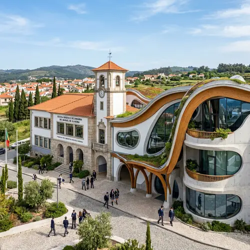 Portugal Republique School: 1940s Fusion with Futuristic Architecture