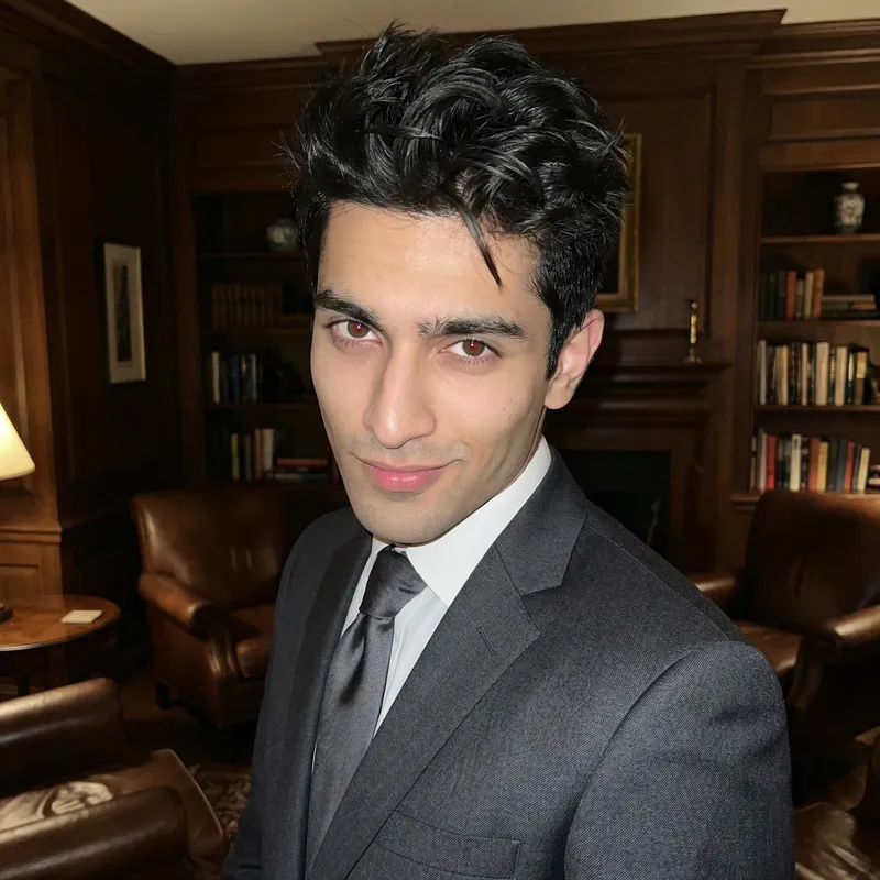 Captivating South Asian Man with Red Eyes and Pale Skin Captivating South Asian Man with Red Eyes and Pale Skin